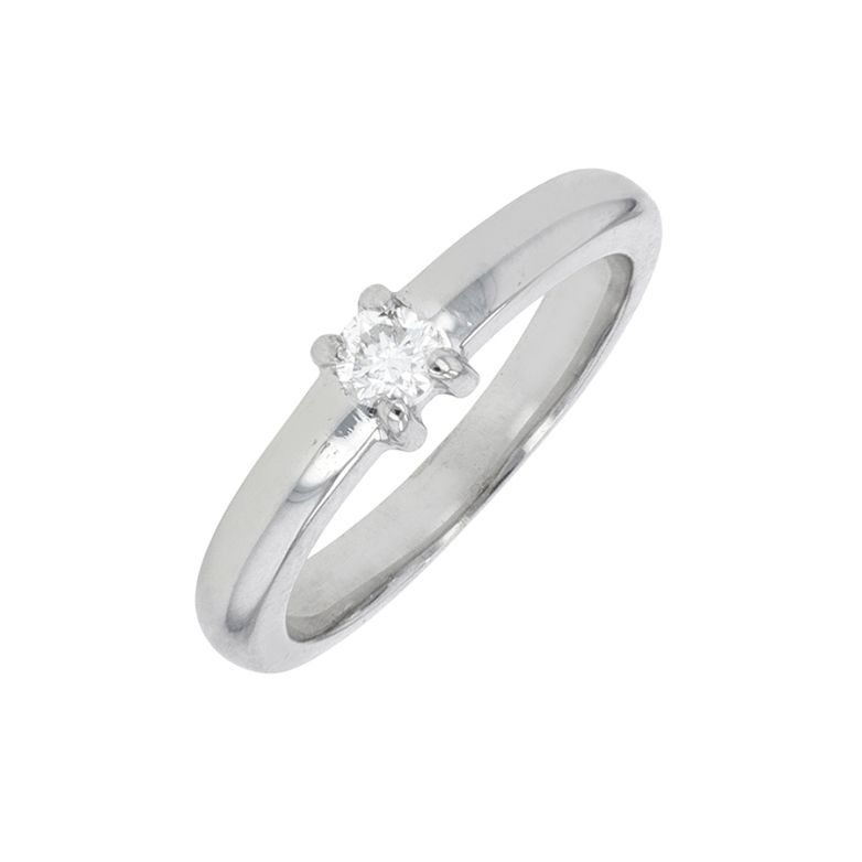Solitaire diamant 0.16 carat or blanc 4.54g Comme neuf -  reconditionné disponible sur Gemme Les Bijoux